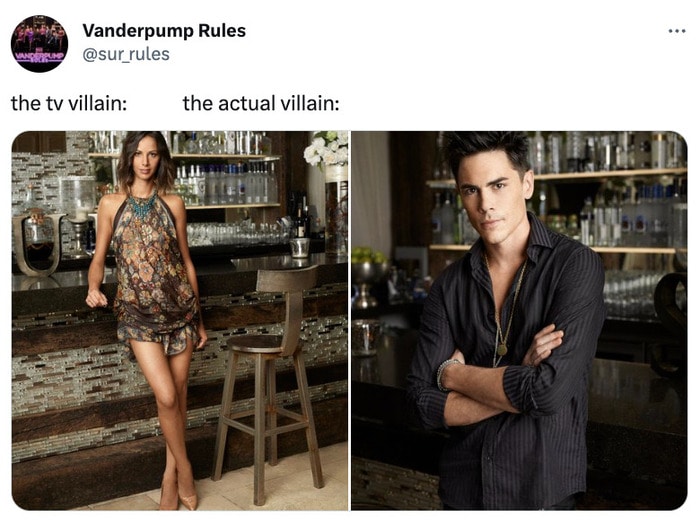 vanderpump rules tom raquel ariana cheating memes - tv villain vs real villain