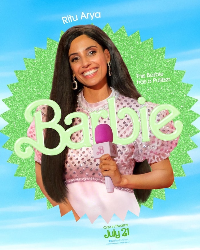 Barbie Movie Posters Characters - Ritu Arya Pulitzer Prize Winner Barbie