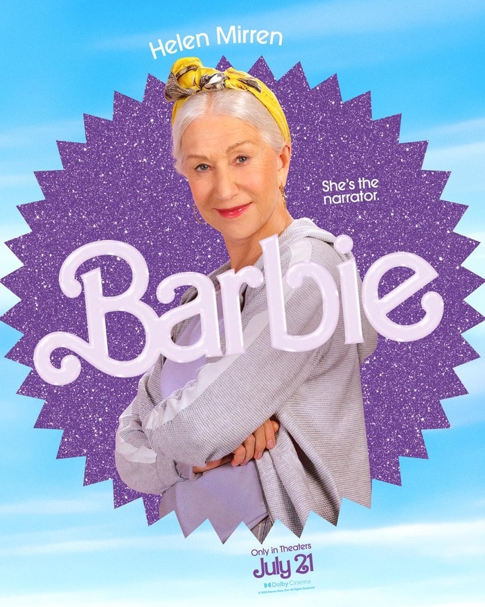 Barbie Movie Posters Characters - Helen Mirren Narrator