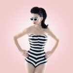 Barbie outfits costumes - vintage striped swimsuit