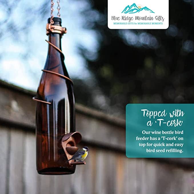 Amazon Spring Products - wine bottle bird feeder