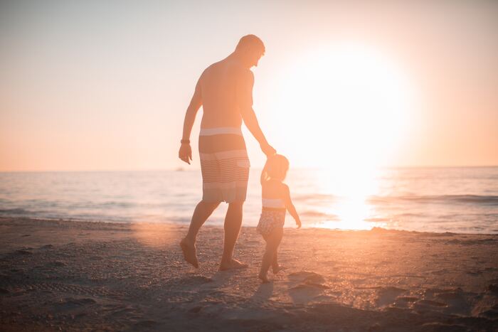 Attachment Styles- Father and Daughter on a Beach