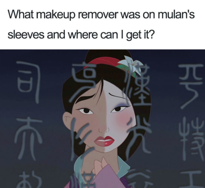 Disney Memes - Mulan makeup remover