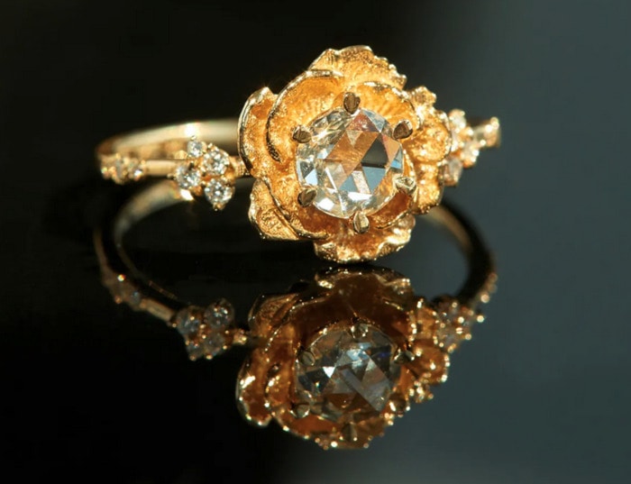 Non Traditional Engagement Rings - Sofia Zakia Paeonia Diamond Ring
