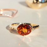 Non Traditional Engagement Rings - Leo Black Total Lunar Eclipse Citrine Ring