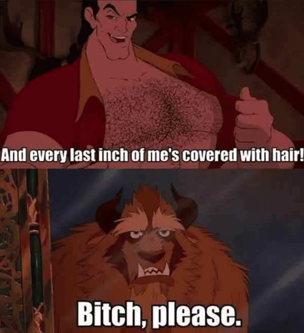 Disney Memes - beauty and the beast vs gaston