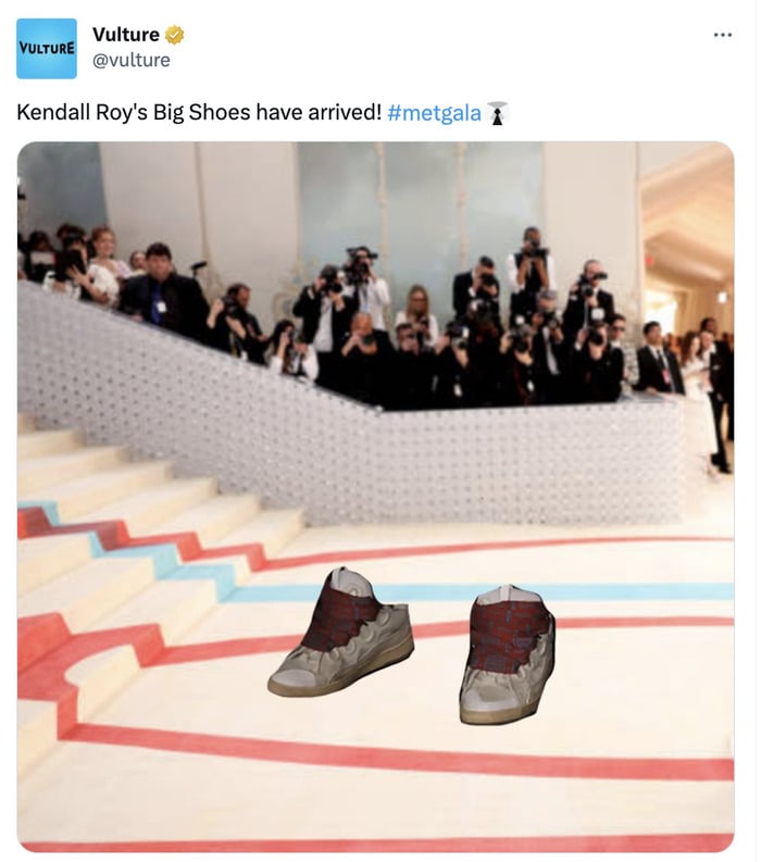 Met Gala 2023 Memes Tweets Reactions - kendall roy shoes