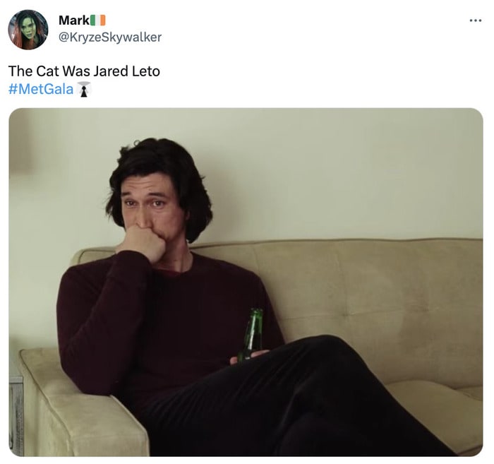 Met Gala 2023 Memes Tweets Reactions - he was the cat adam driver