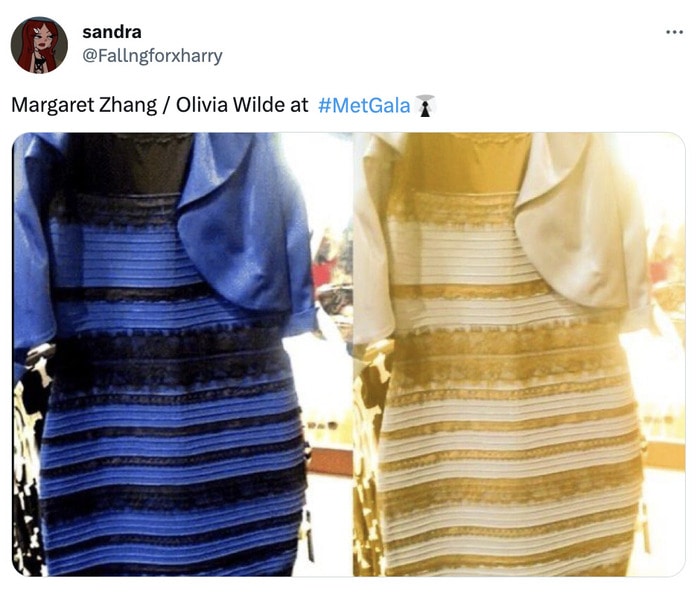 Met Gala 2023 Memes Tweets Reactions - blue vs yellow dress