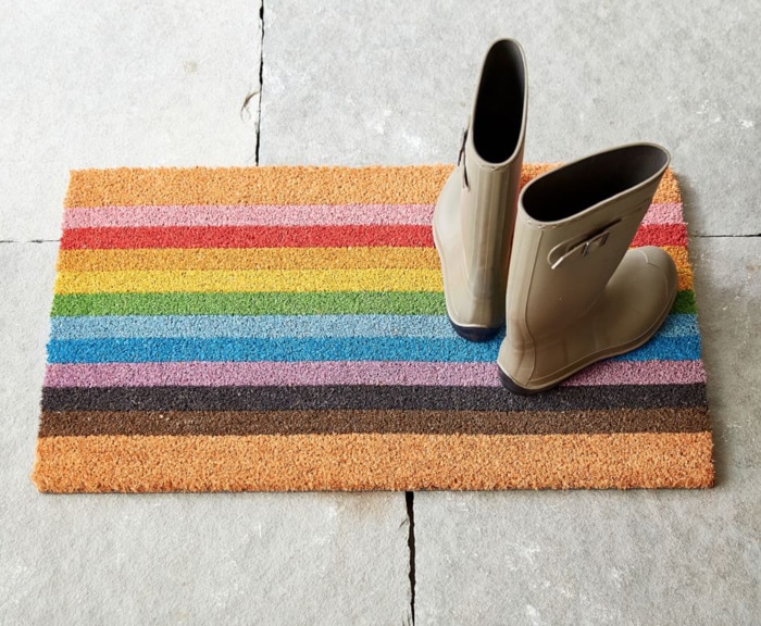 pride products that give back - rainbow doormat