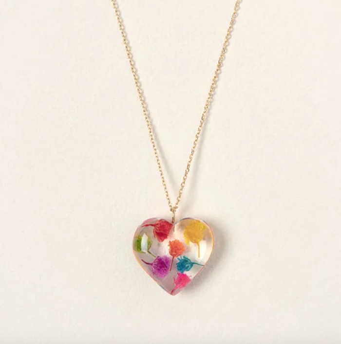 pride products that give back - rainbow floral necklace