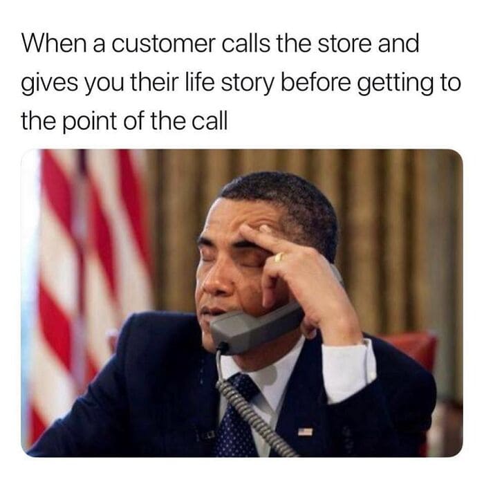 Working In Retail Memes - obama on a call