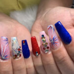 4th of july nails - fireworks
