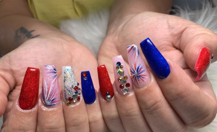 4th of july nails - fireworks