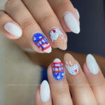 4th of july nails - dripping ice cream
