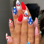 4th of july nails - rock and roll