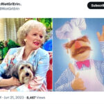 Golden Girls as Muppets - Rose in a blue shirt with the Swedish Chef