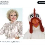 Golden Girls as Muppets - Rose in Silver with Camilla the Chicken