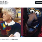 Golden Girls as Muppets - Dorothy in a sweater and button down with Gonzo