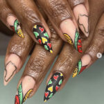 Juneteenth Nail Designs - mismatched juneteenth nails