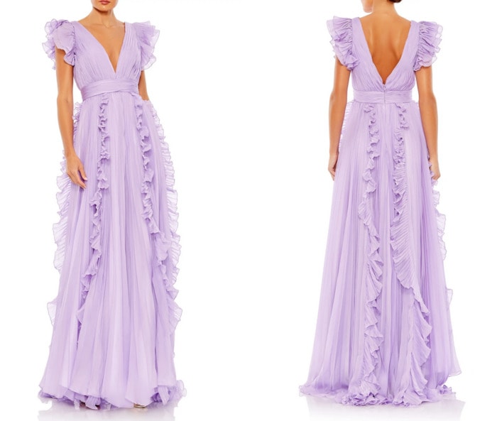 summer wedding guest dresses - lavender ruffles