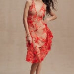 summer wedding guest dresses - red lace flowers