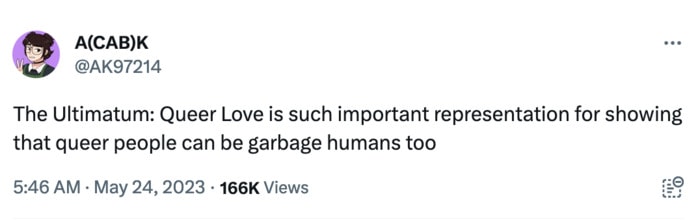 the ultimatum queer love twitter reactions - garbage humans