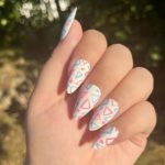 trans pride nails - triangles