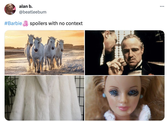 Barbie Movie Memes Tweets - barbie movie spoilers without context
