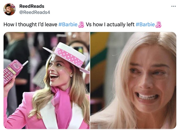 Barbie Movie Memes Tweets - expectation vs reality