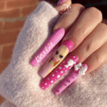 barbie nail designs - polka dot accent nail