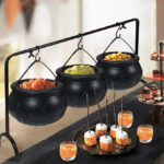 best halloween decor on amazon 2023 - Witches Cauldron Serving Bowls on Rack
