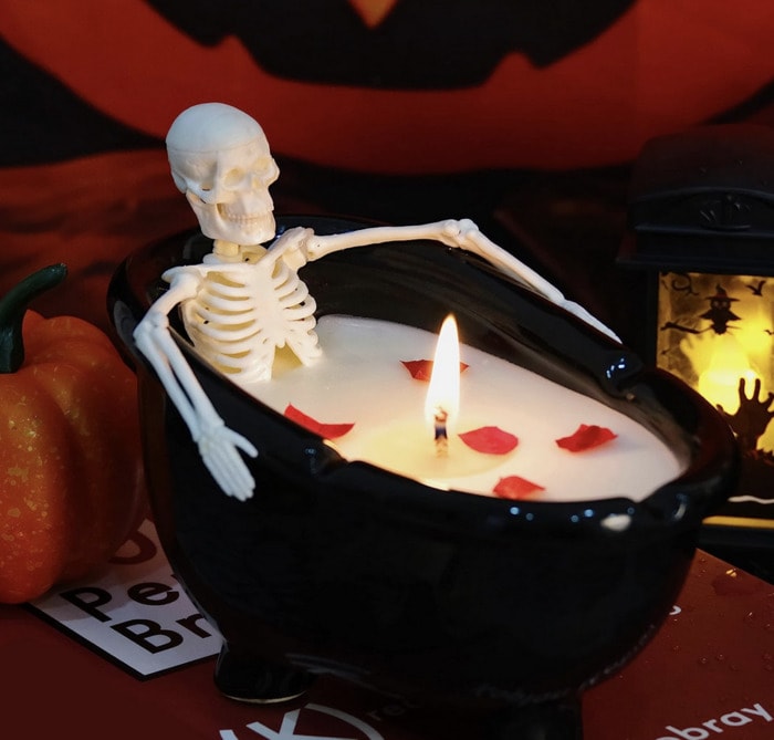 best halloween decor on amazon 2023 - Skeleton Bath Candle