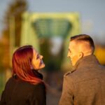 funny dating app openers - cute couple on a bridge