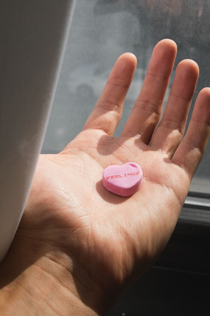 dating app openers - feelings candy heart