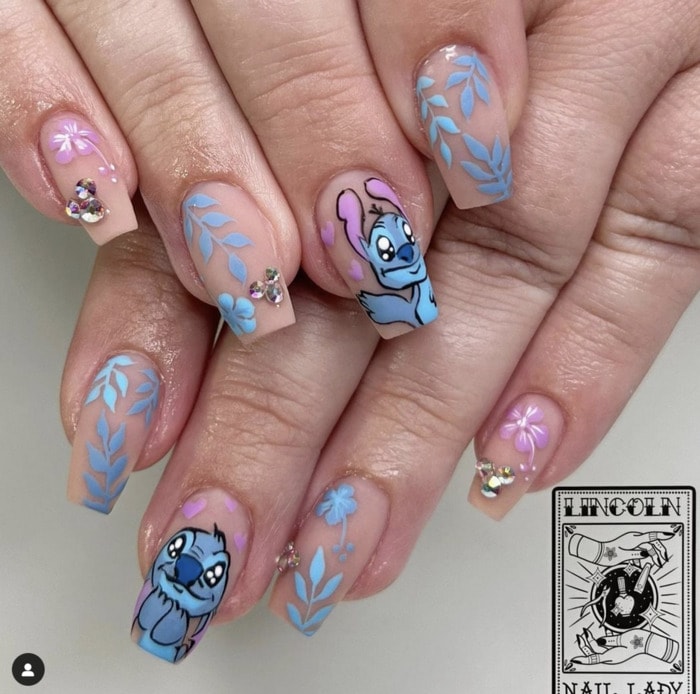disney nail designs - stich forever