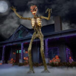Home Depot Halloween 2023 - giant pumpkin head skeleton