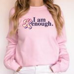 I Am Kenough Hoodie Barbie Movie - pink crewneck sweatshirt