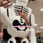 oversized skeleton body pillow - holding the giant skeleton pillow tj maxx