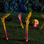 Best Target Halloween Decorations 2023 - pink and yellow ombre skeleton groundbreaker
