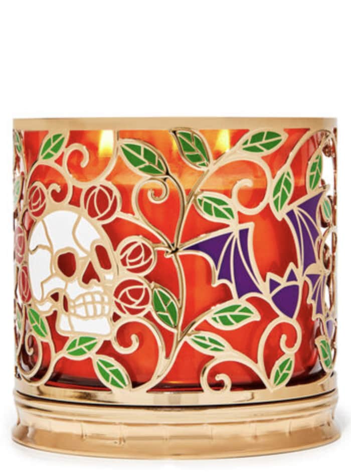 Bath Body Works Halloween 2023 - Enchanted Skulls & Roses candle holder