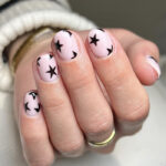 Black and pink nails - stars