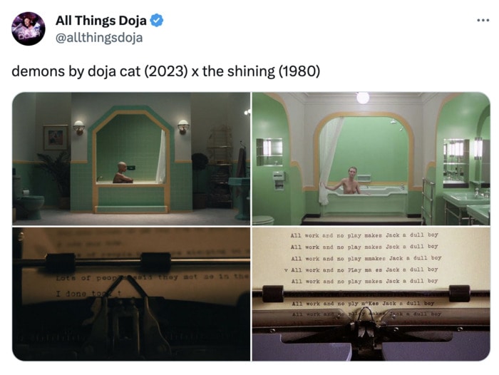 Doja Cat Demons Memes - comparison to the shining