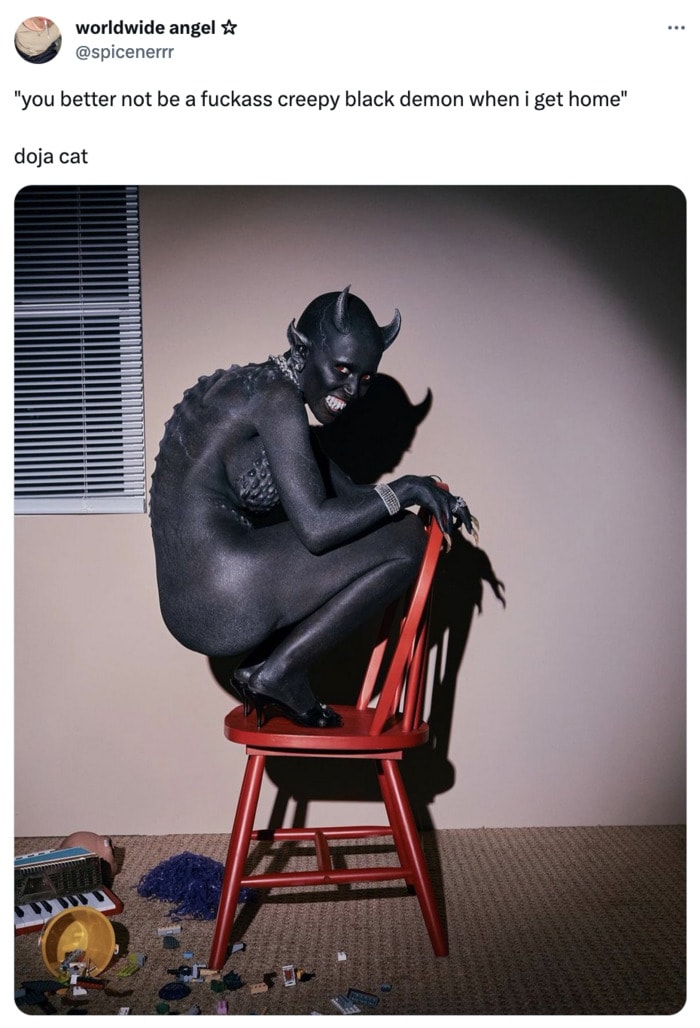 Doja Cat Demons Memes - sitting on chair