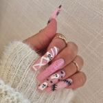 October Nail Designs - spooky pink