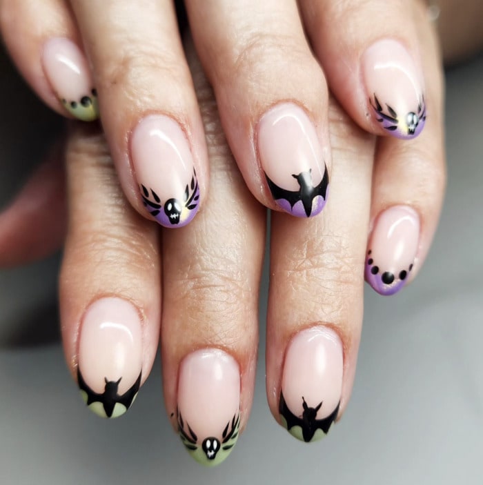 October Nail Designs - spooky French tips