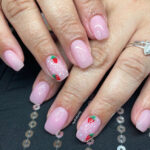 Strawberry Milk Nails - strawberry accent nail
