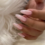 Strawberry Milk Nails - pink chrome