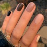 Simple Fall Nails - Chocolate Chip Ombré