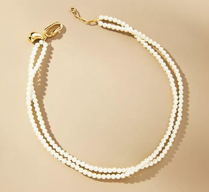 Best Anthropologie Gifts 2023 - Double Pearl Strand Choker Necklace